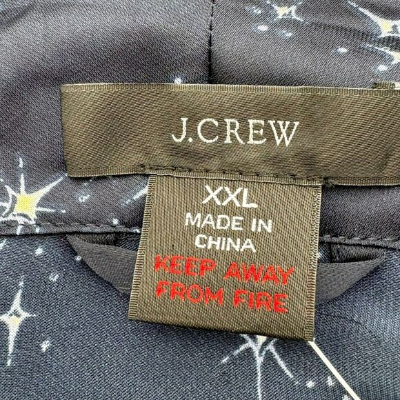 J. CREW Woman's XXL Navy Blue Celestial Easy-luxe Eco Robe Twinkling Sky Pockets - Picture 6 of 12